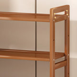 Trendy Wooden Open Back Vertical Etagere Bookshelf Image - 6