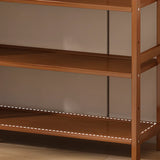 Trendy Wooden Open Back Vertical Etagere Bookshelf Image - 7