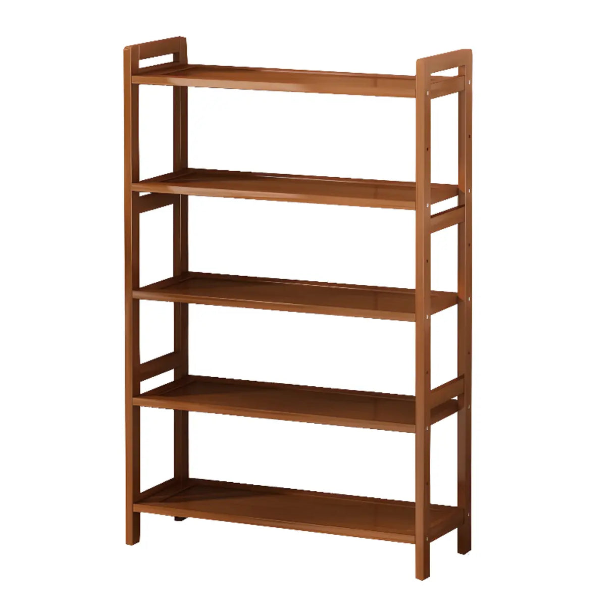 Trendy Wooden Open Back Vertical Etagere Bookshelf Image - 9
