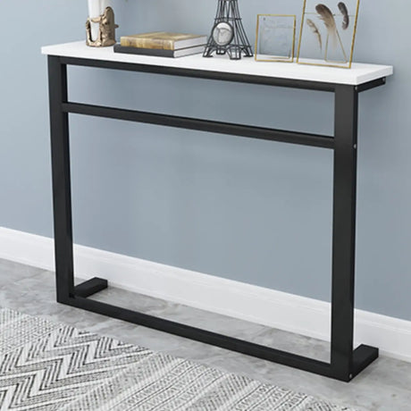 Trestle Base Rectangular Wood-Black Console Entryway Table Image - 1