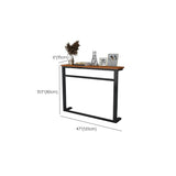 Trestle Base Rectangular Wood-Black Console Entryway Table Image - 12