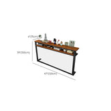 Trestle Base Rectangular Wood-Black Console Entryway Table Image - 14