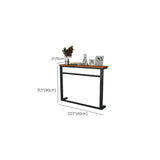 Trestle Base Rectangular Wood-Black Console Entryway Table Image - 16