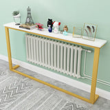 Trestle Base Rectangular Wood-Black Console Entryway Table Image - 3
