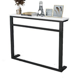 Trestle Base Rectangular Wood-Black Console Entryway Table Image - 4