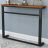 Trestle Base Rectangular Wood-Black Console Entryway Table Image - 8