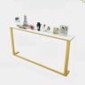 Trestle Base Rectangular Wood-Black Console Entryway Table Image - 9