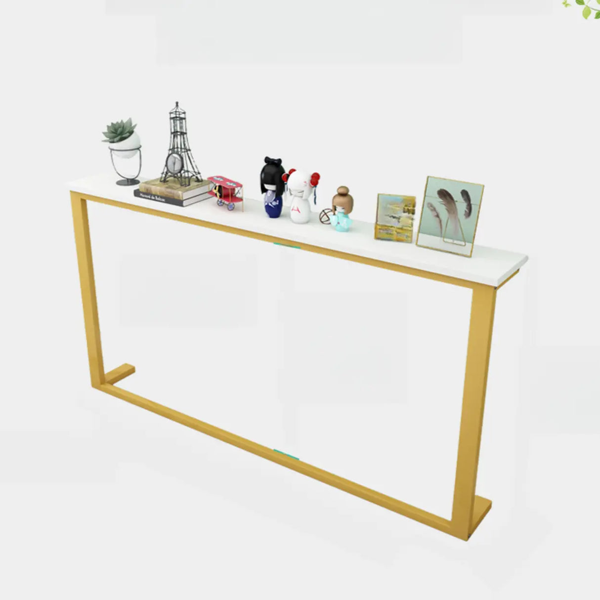 Trestle Base Rectangular Wood-Black Console Entryway Table Image - 9