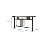 Trestle Rectangular Metal Black Storage Console Table Image - 10