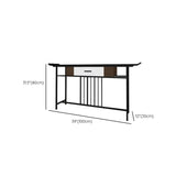 Trestle Rectangular Metal Black Storage Console Table Image - 12