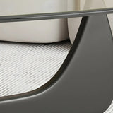 Triangle Glass Wooden Abstract Base Coffee Table Image - 12