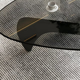 Triangle Glass Wooden Abstract Base Coffee Table Image - 14