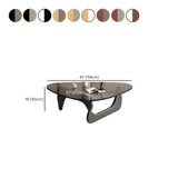 Triangle Glass Wooden Abstract Base Coffee Table Image - 22