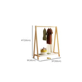 Triangle Natural Finish Pine Wood Shelves Coat Rack Image - 15