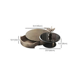 Tropical Brown Metal Round Steel Base Nesting Tables Image - 25
