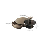 Tropical Brown Metal Round Steel Base Nesting Tables Image - 27