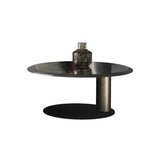 Tropical Brown Metal Round Steel Base Nesting Tables Image - 2
