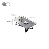 Tropical Stone Wood Rectangle Cross Legs Coffee Table Image - 16