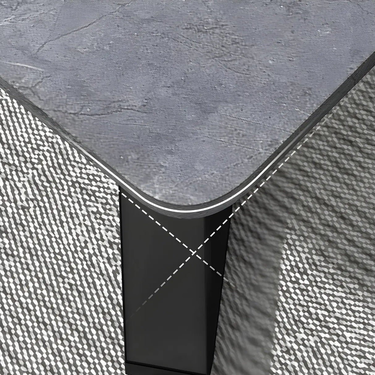 Tropical Stone Wood Rectangle Cross Legs Coffee Table Image - 7
