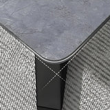 Tropical Stone Wood Rectangle Cross Legs Coffee Table Image - 7