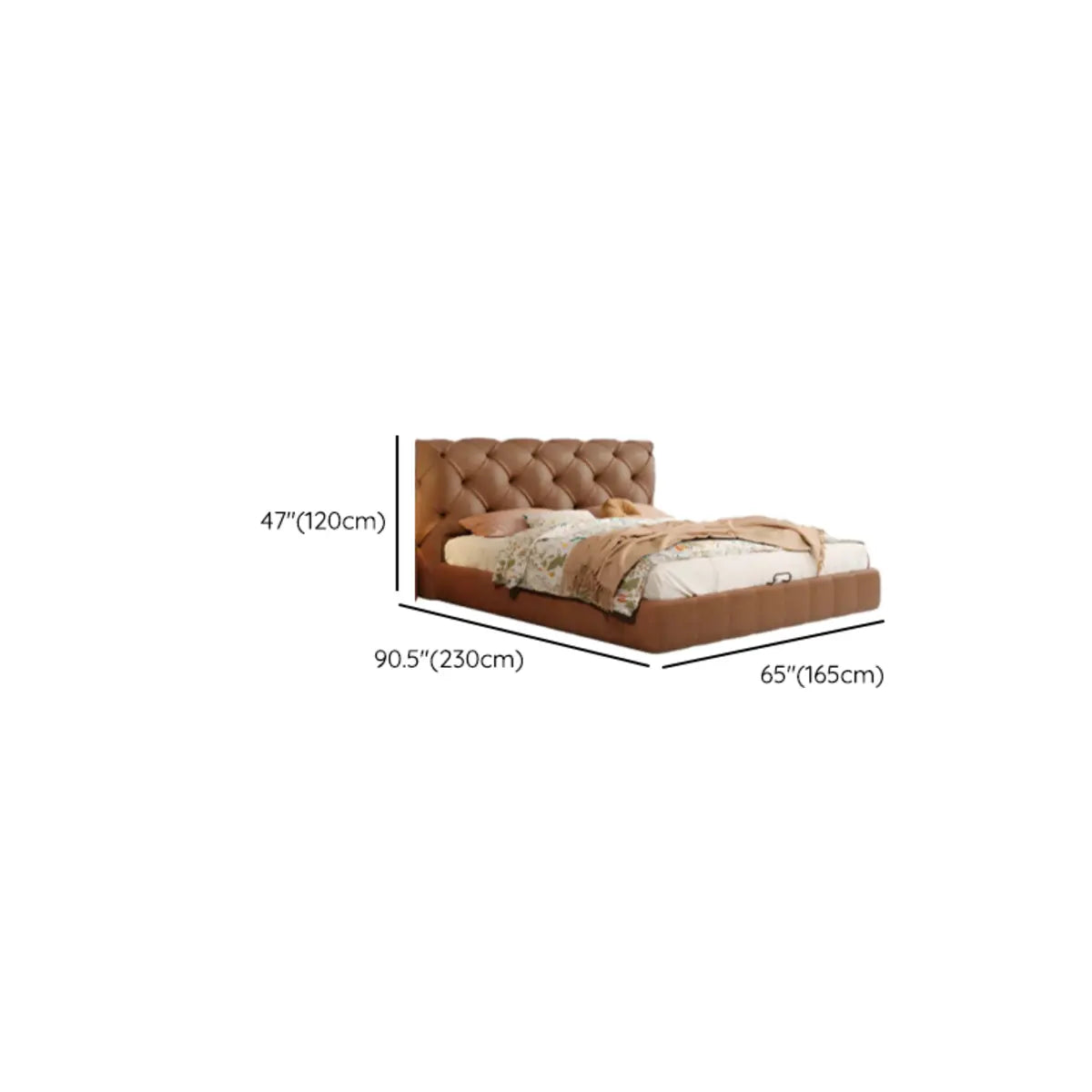 Tufted Brown King Leather Headboard Modish Panel Bed 