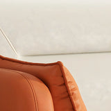 Two-tone Stain Resistant Faux Leather Tight Back Sofa Image - 18
