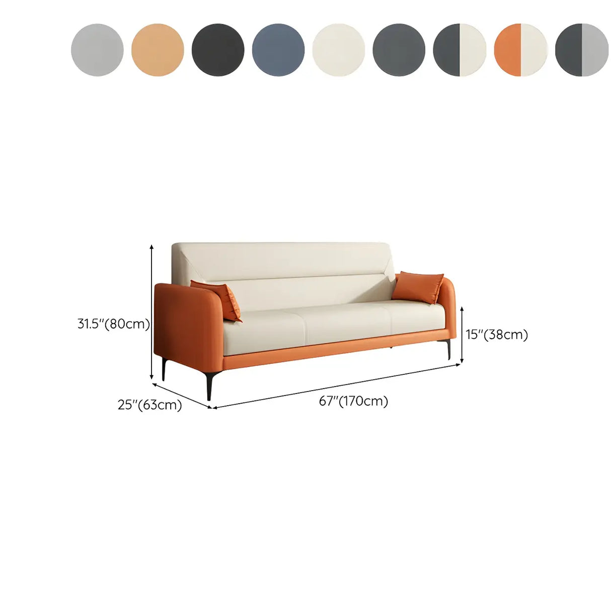 Two-tone Stain Resistant Faux Leather Tight Back Sofa 