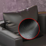 U-Shaped Black Fade Resistant Faux Leather Sofa Image - 10