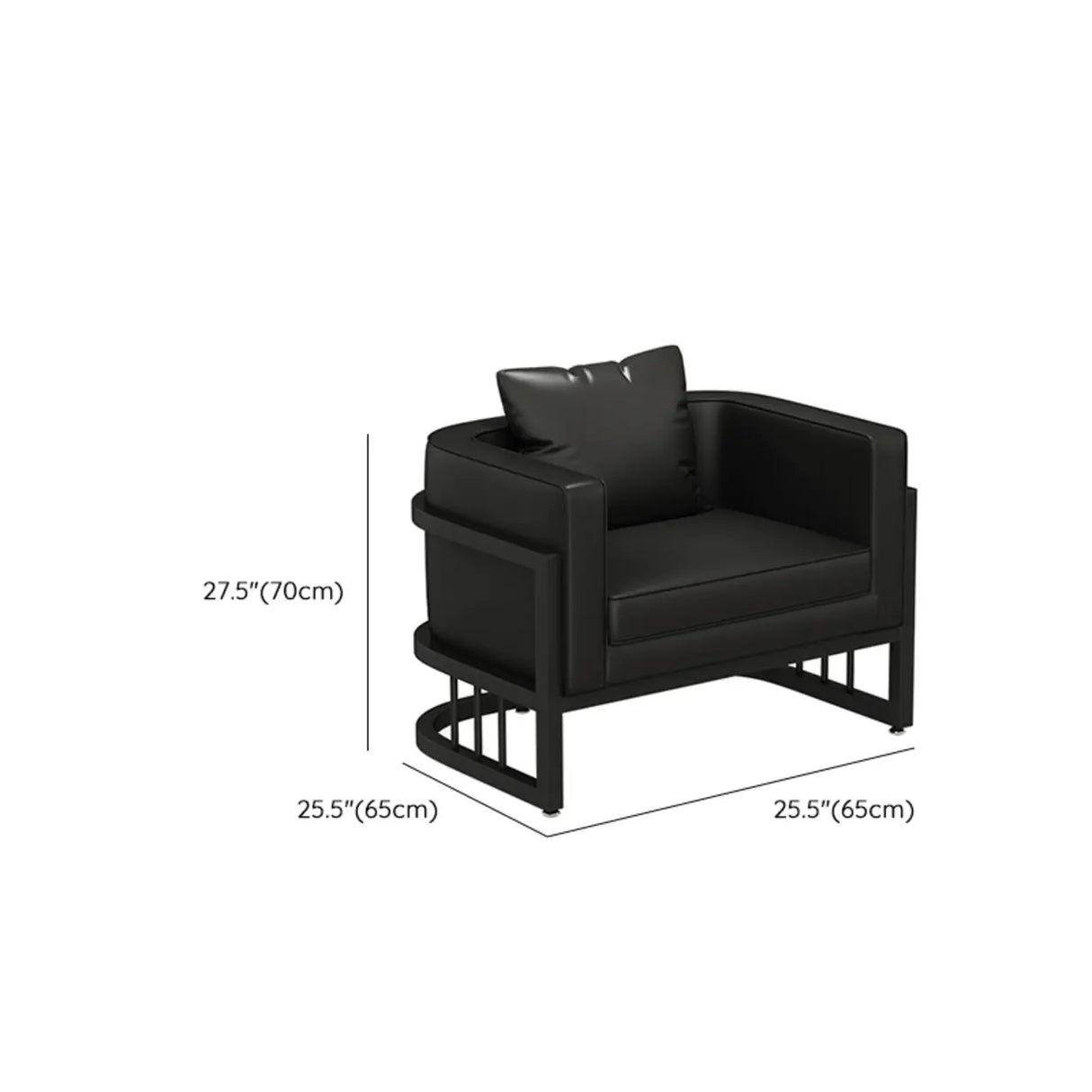U-Shaped Black Fade Resistant Faux Leather Sofa 