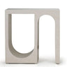 U-Shaped Double Pedestal White Wood Entryway Console Table Image - 2