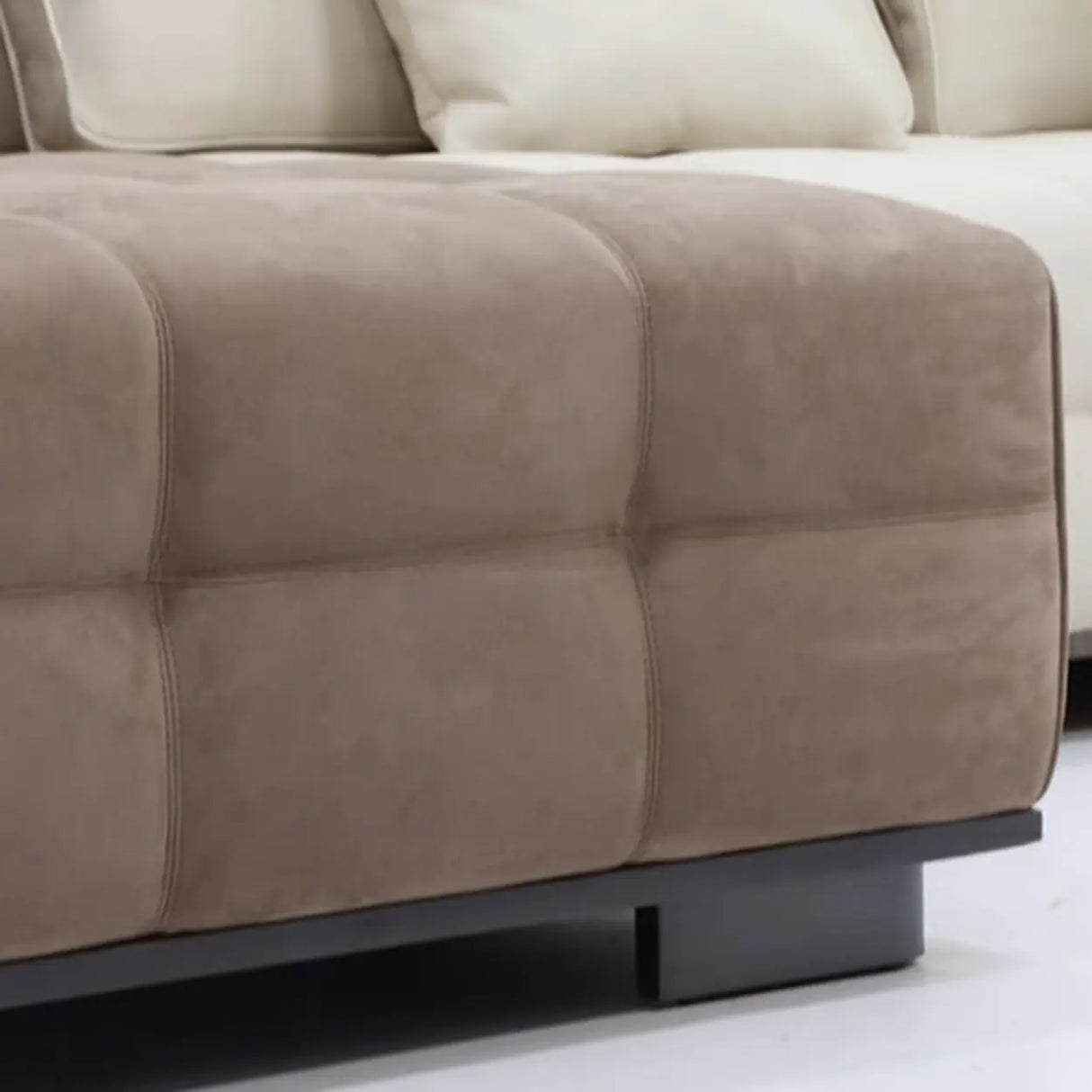 U-Shaped Fabric Brown Large Reclining Sectional Sofa Set Image - 11