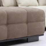 U-Shaped Fabric Brown Large Reclining Sectional Sofa Set Image - 11