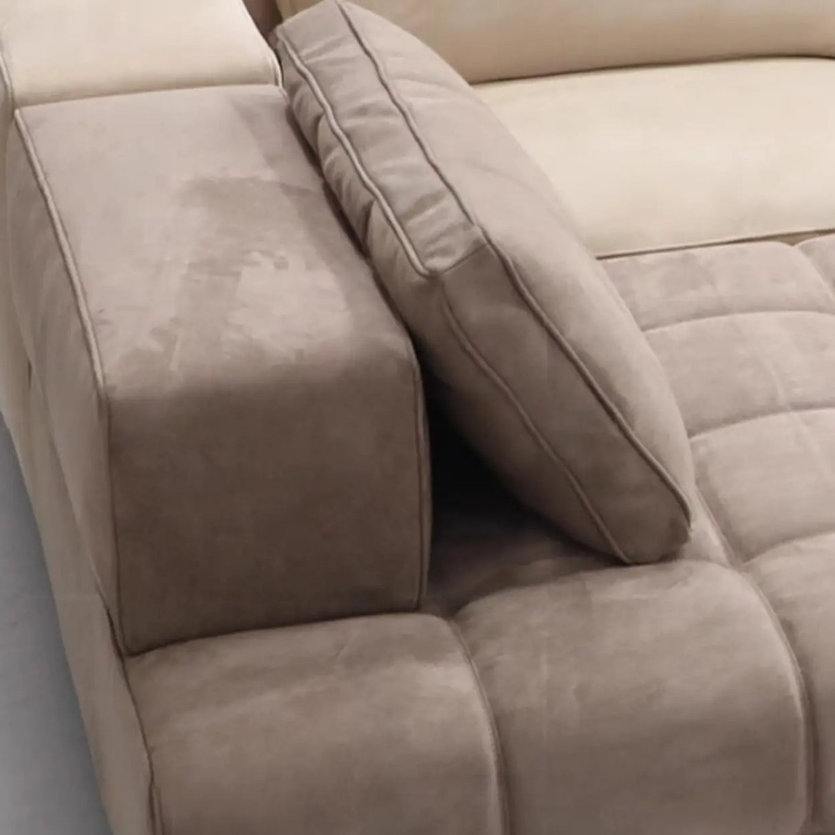 U-Shaped Fabric Brown Large Reclining Sectional Sofa Set Image - 15