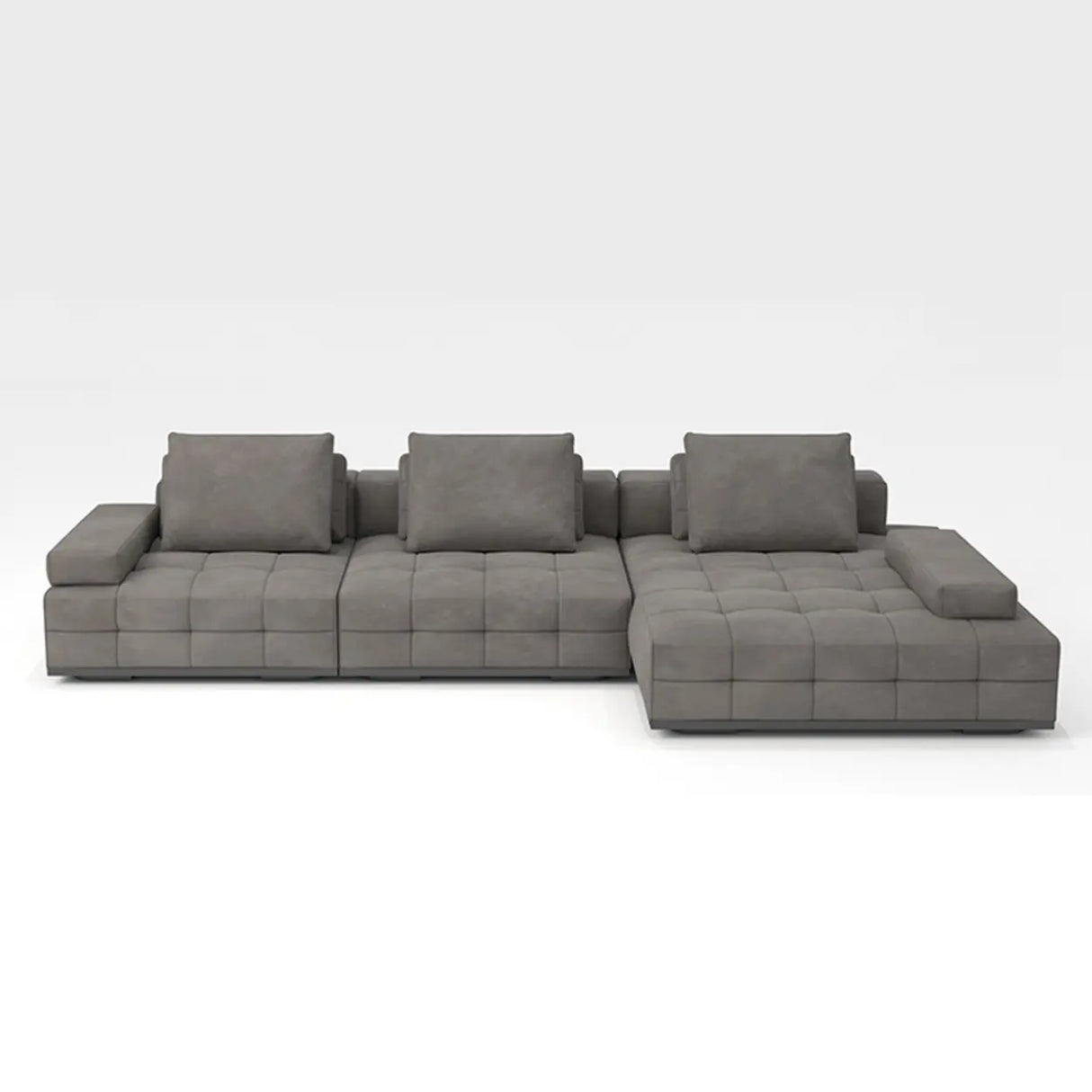 U-Shaped Fabric Brown Large Reclining Sectional Sofa Set Image - 2