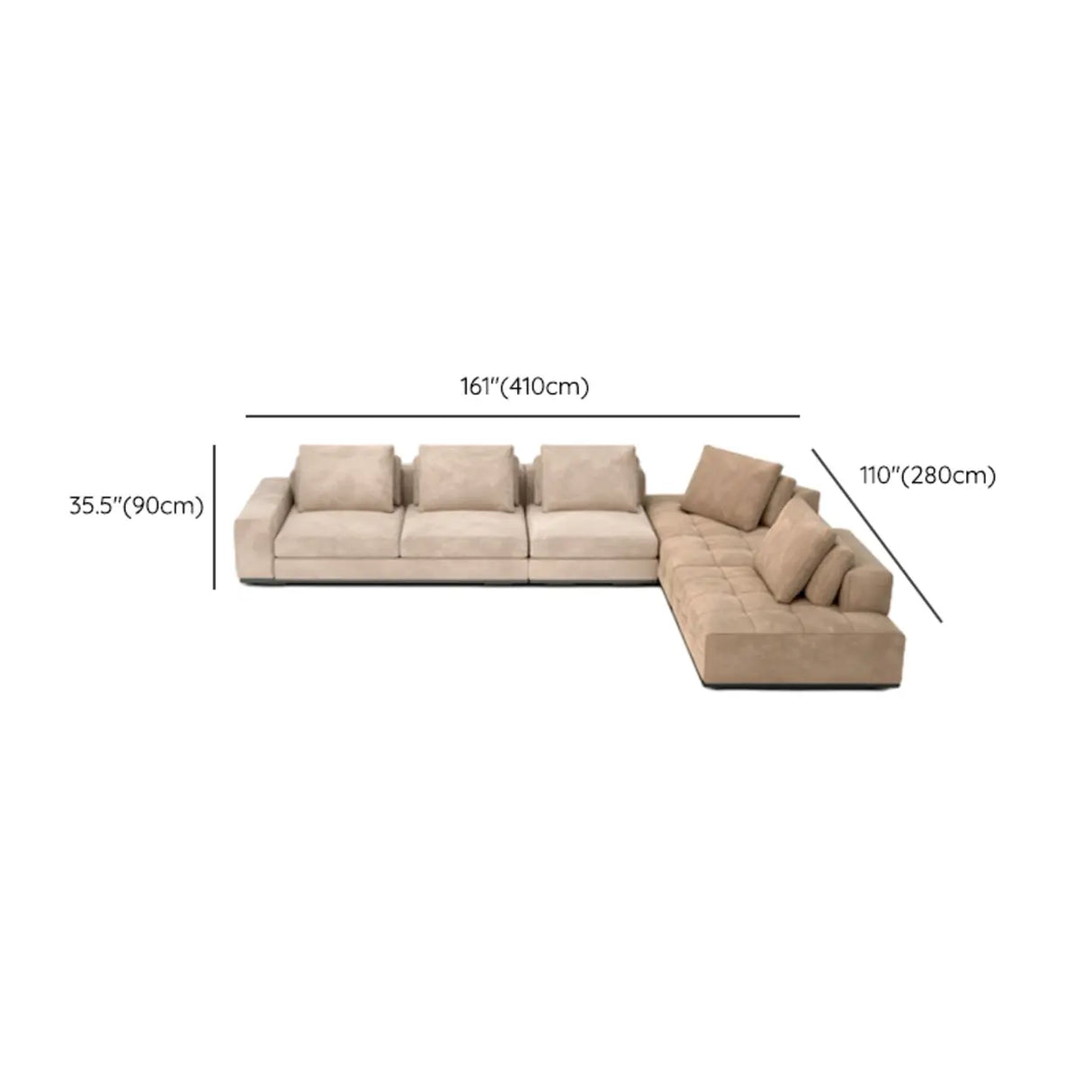 U-Shaped Fabric Brown Large Reclining Sectional Sofa Set Image - 20