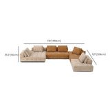U-Shaped Fabric Brown Large Reclining Sectional Sofa Set Image - 21