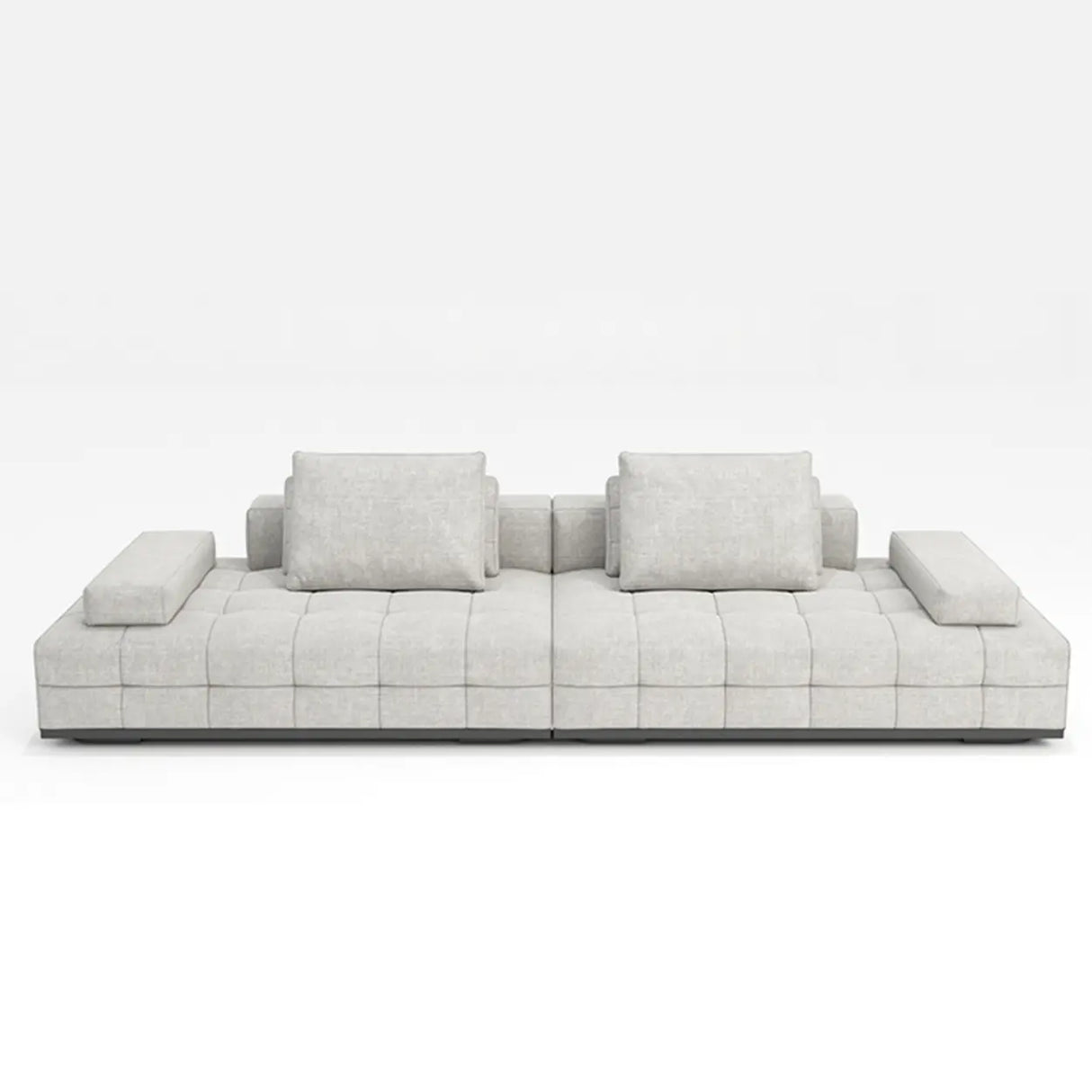 U-Shaped Fabric Brown Large Reclining Sectional Sofa Set Image - 3