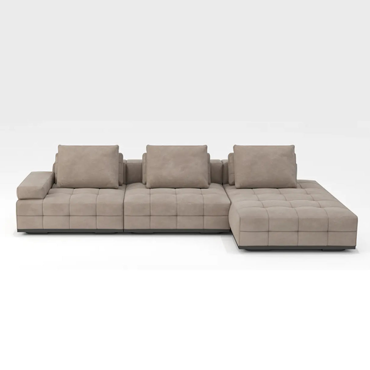 U-Shaped Fabric Brown Large Reclining Sectional Sofa Set Image - 5