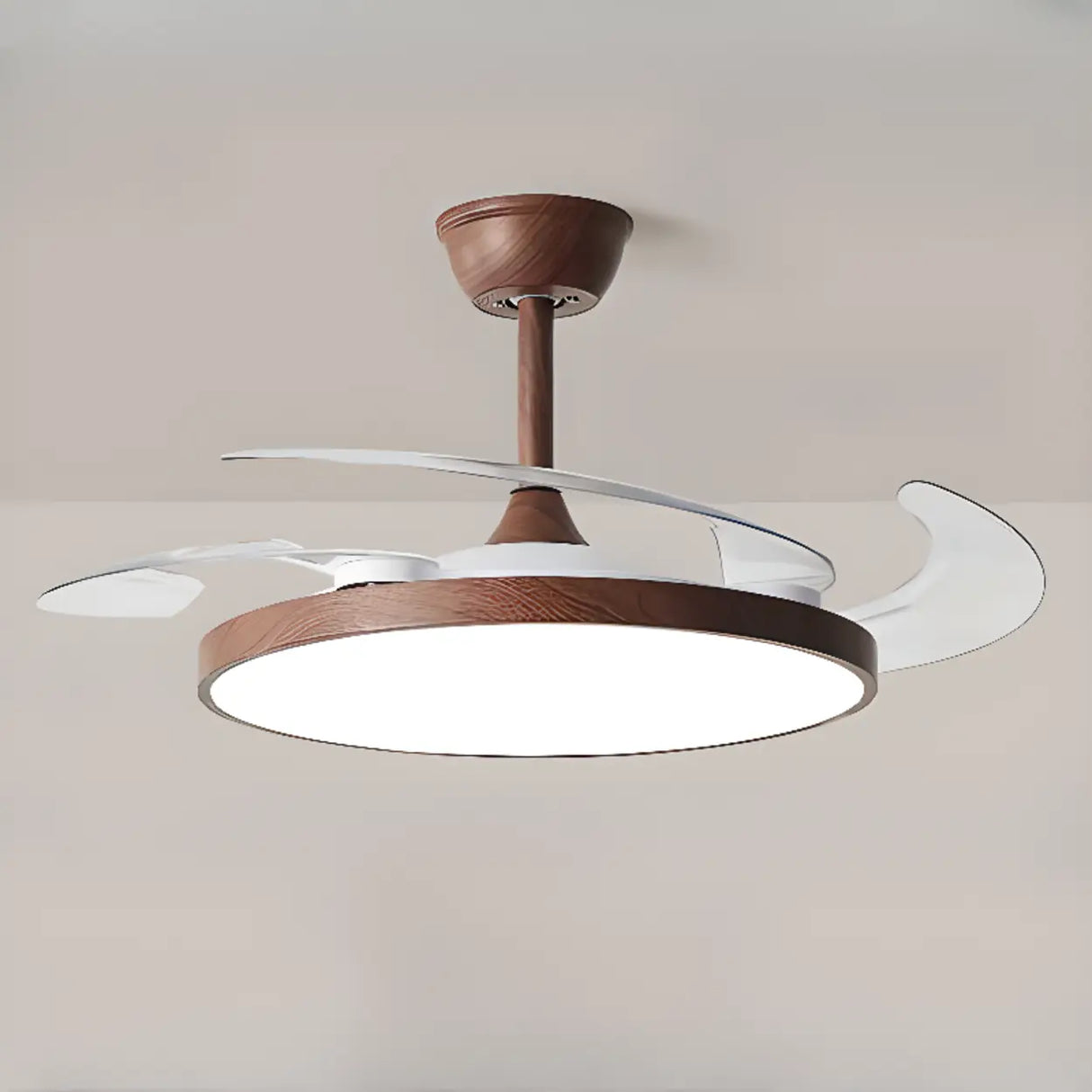 Ultra-Slim Ceiling Fan Light with Retractable Blades Image - 2