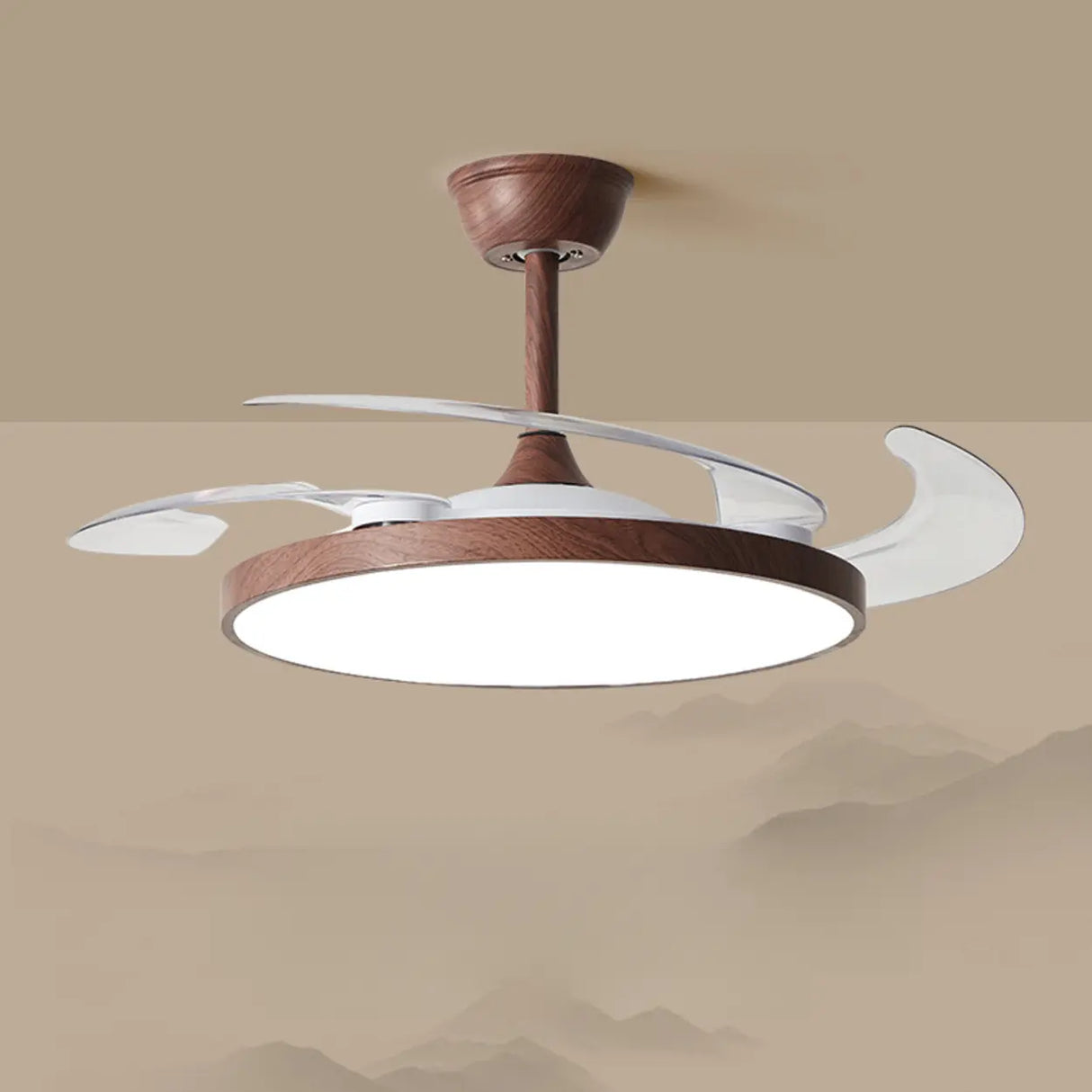 Ultra-Slim Ceiling Fan Light with Retractable Blades Image - 5