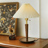 Umbrella Shape Wooden Table Lamp with Pull Chain Switch Image - 10