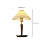 Umbrella Shape Wooden Table Lamp with Pull Chain Switch #size