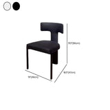 Unique 3 Legs T-Back Armless Upholstered Dining Chair #size