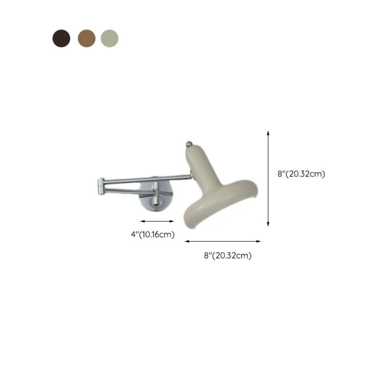 Unique Adjustable Round Metal Swing Arm Wall Sconce 