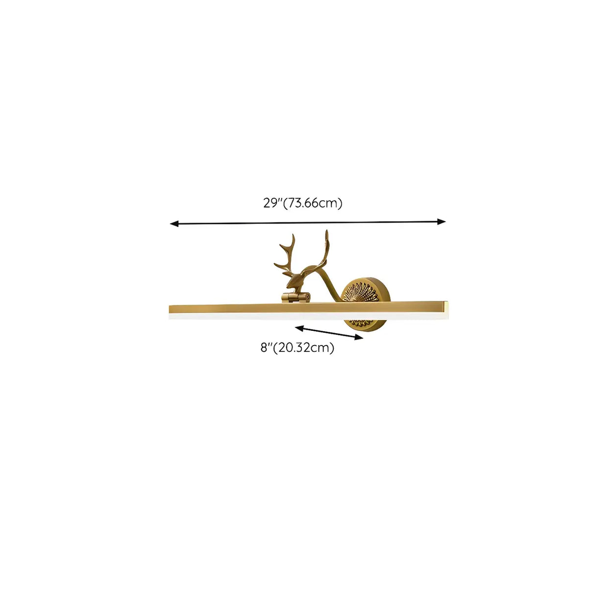 Unique Antler Brass Linear LED Vanity Light Fixture Image - 17