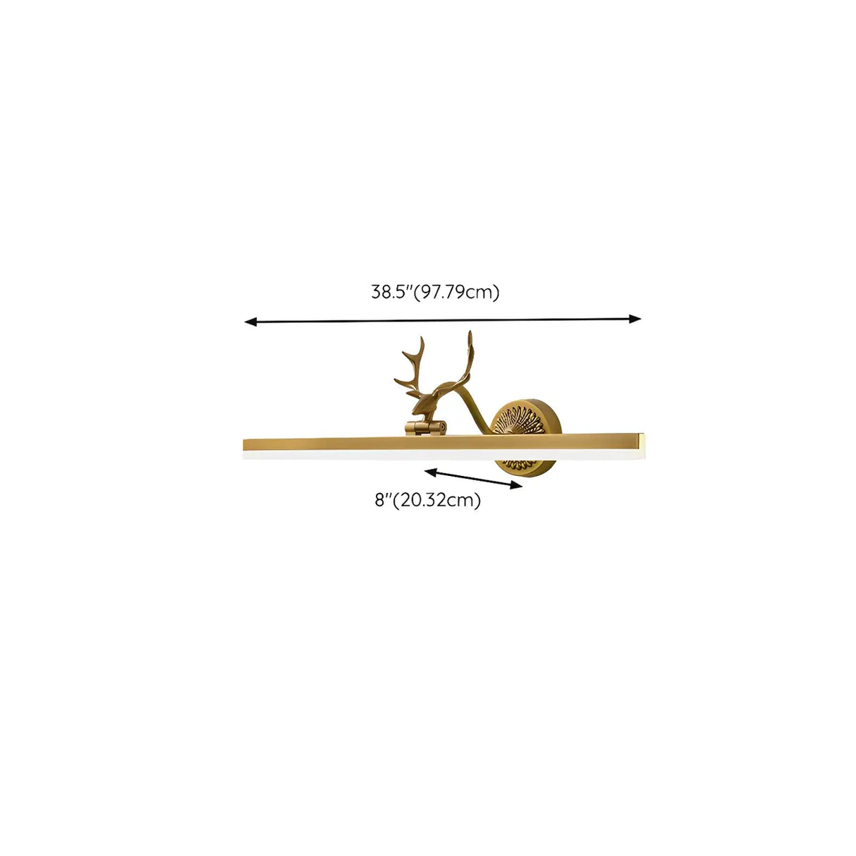 Unique Antler Brass Linear LED Vanity Light Fixture Image - 19