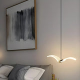 Unique Bedroom Clear Acrylic Seagull Bird LED Pendant Light Image - 5