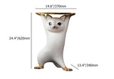Unique Cat Figurine Resin White Decorative Side Table #size