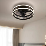 Unique Circular Cage Modern LED Ceiling Fan with Light Image - 1