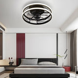 Unique Circular Cage Modern LED Ceiling Fan with Light Image - 13